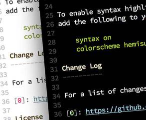 Detail screen shot of Hemisu in MacVim (dark)